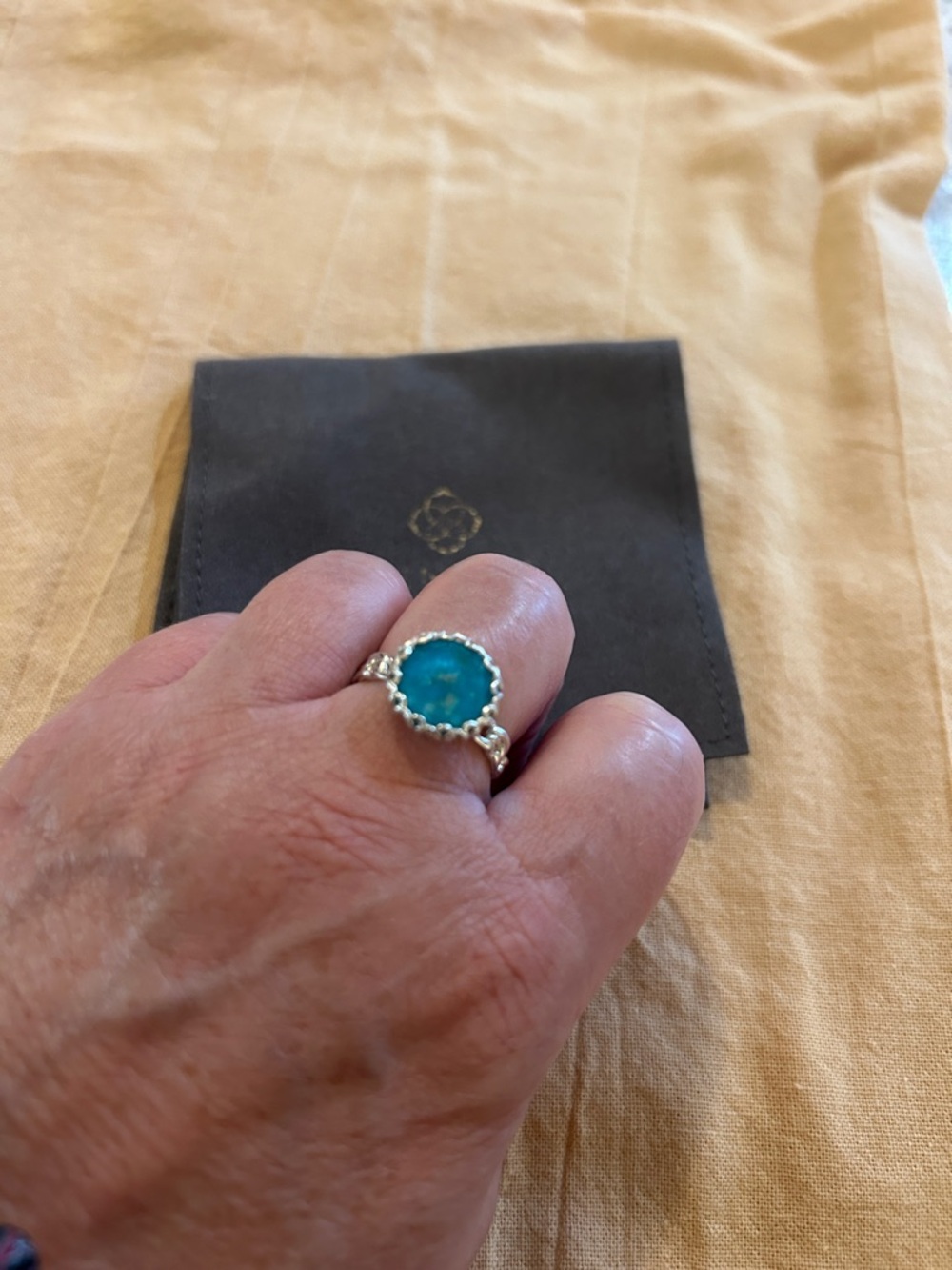 Gorgeous Kendra Scott 925 turquoise ring sz 8 - Picture 5 of 6
